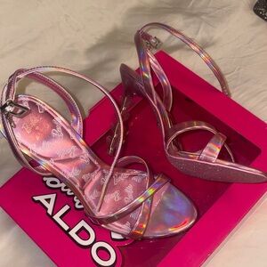 BARBIE 💖 Aldo Iridescent Pink Strappy Heels